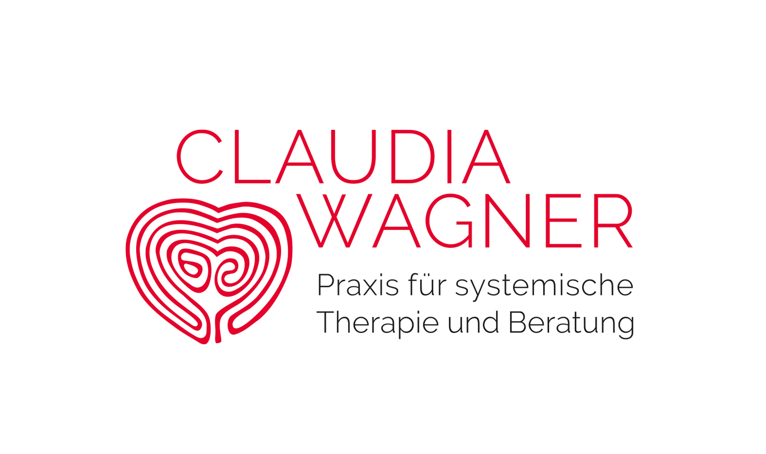 Logo von Claudia Wagner, Praxis für systemische Therapie und Beratung. Das Design zeigt einen stilisierten Herzbaum und betont ganzheitliche Ansätze in der Therapie. Logodesign Köln