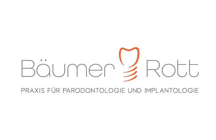 Logo der Zahnarztpraxis Bäumer Rott, spezialisiert auf Parodontologie und Implantologie in Köln. Professionelle Zahnbehandlungen und moderne Zahnmedizin im Fokus. Logodesign Köln