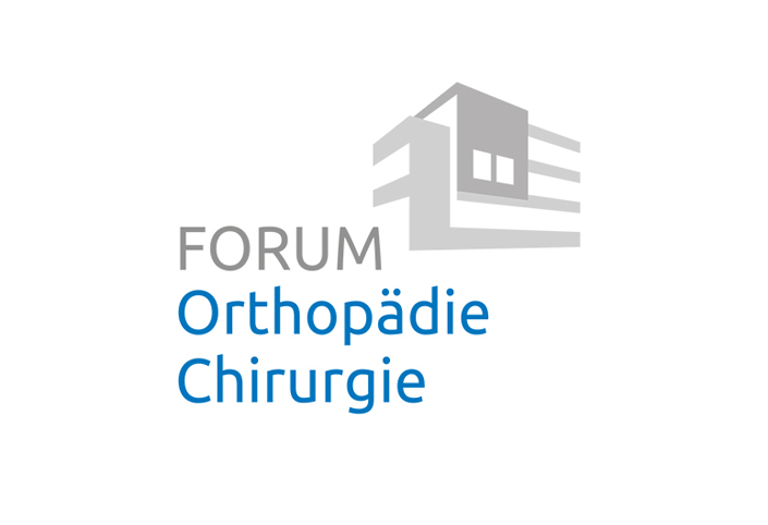 Logo des FORUM Orthopädie Chirurgie, das Fachkompetenz in der Behandlung von orthopädischen und chirurgischen Erkrankungen vermittelt. Modernes Design mit klaren Linien und professionellem Auftritt. Logodesign Köln