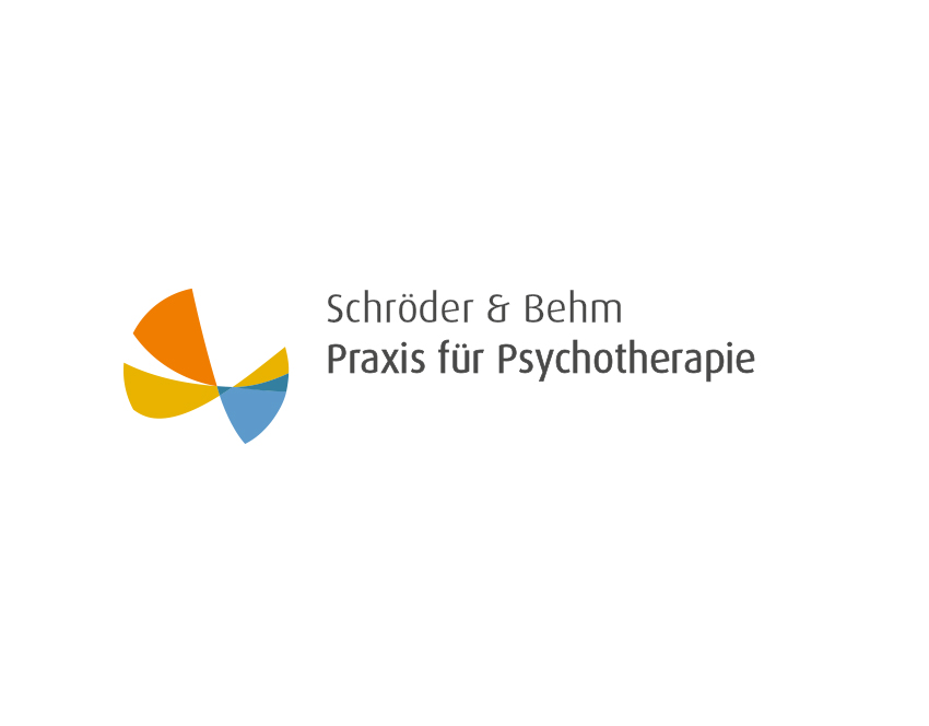 Logo der Praxis für Psychotherapie Schröder & Behm, das die Schwerpunkte der psychologischen Unterstützung und Therapie visualisiert. Bunte Elemente symbolisieren Vielfalt und Heilung. Logodesign Köln