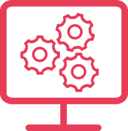 Grafik eines Computerbildschirms mit drei Zahnrädern, die technische Prozesse und Automatisierung symbolisieren. Ideal für Themen wie IT, Softwareentwicklung und Systemoptimierung.
